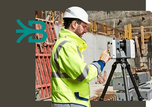 operator working with the 3D laser scan